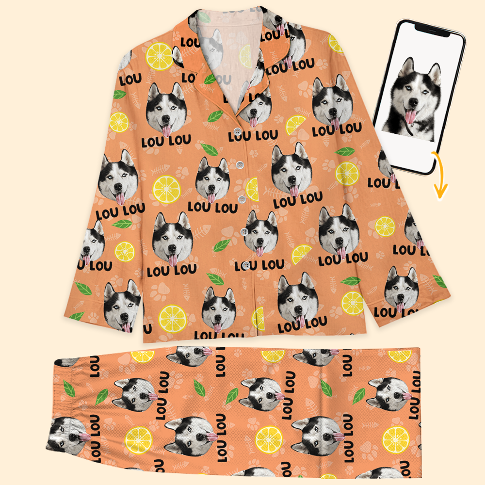 Personalisierte Weihnachts Flanell Mit Fotos Und Namen Für Hunde Und Katzen - Schlafshirt Für Haustierliebhaber