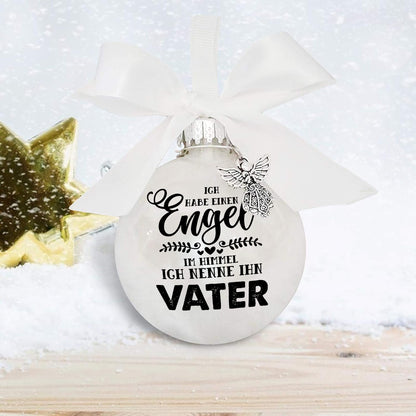 Gedenkengel im Himmel - Weihnachtsornament Federkugel - Stilvolles Gedenk-Weihnachtsornament