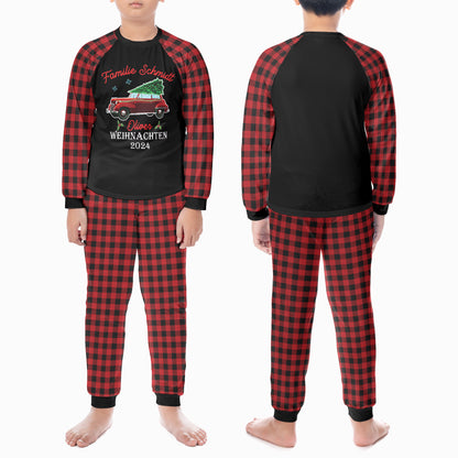 Personalisierter Familien-Weihnachtspyjama  Set 2024 – Individuelles Schlafshirt für gemeinsame Erinnerungen - Weihnachtsgeschenk für Familie
