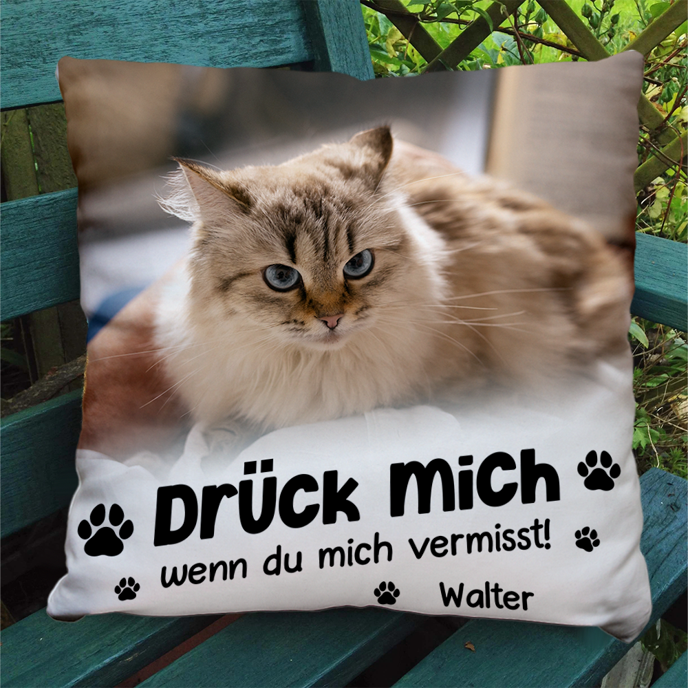 Drück Mich, Wenn Du Mich Vermisst - Personalisertes Kissen - Tierliebhaber