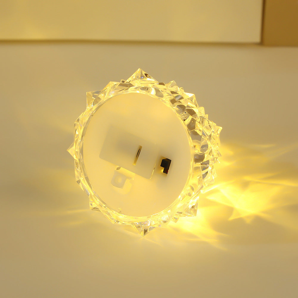 Acryl-Weihnachtsbaum-Nachtlicht, Geschenke für Urlaub, Party, Weihnachten, romantische Tischlampe im Kristall-Stil, Diamant-Design, Mini-Tischdekoration, 8 cm, für Schlafzimmer, Wohn-/Esszimmer, Tischdekoration