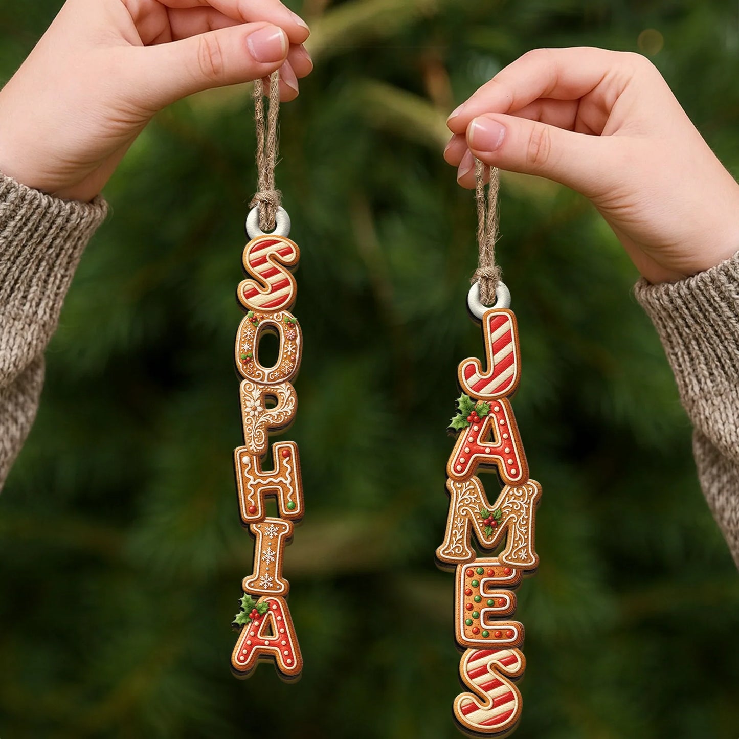 Custom Name Wood Ornament - Wood Ornament 2 Layered