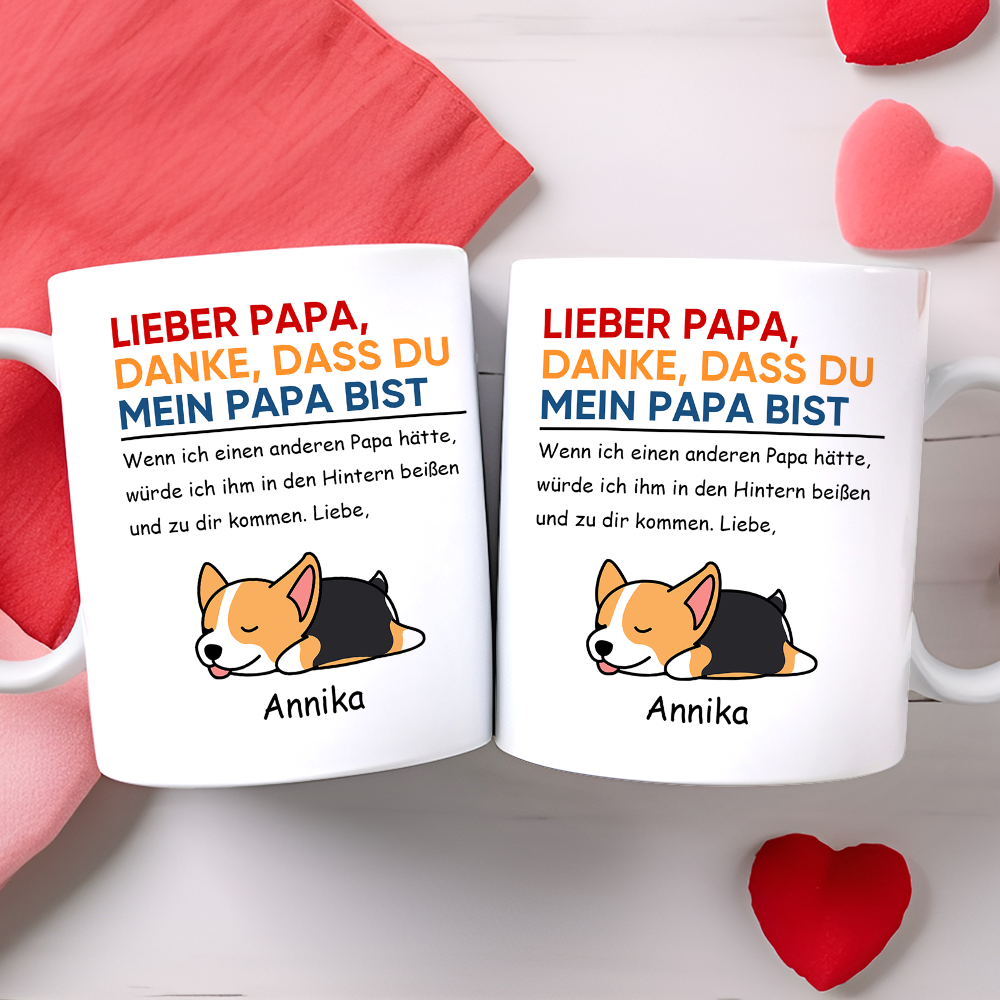 Lieber Papa,danke, dass du mein Papa bist - Personalisierte individuelle Tasse