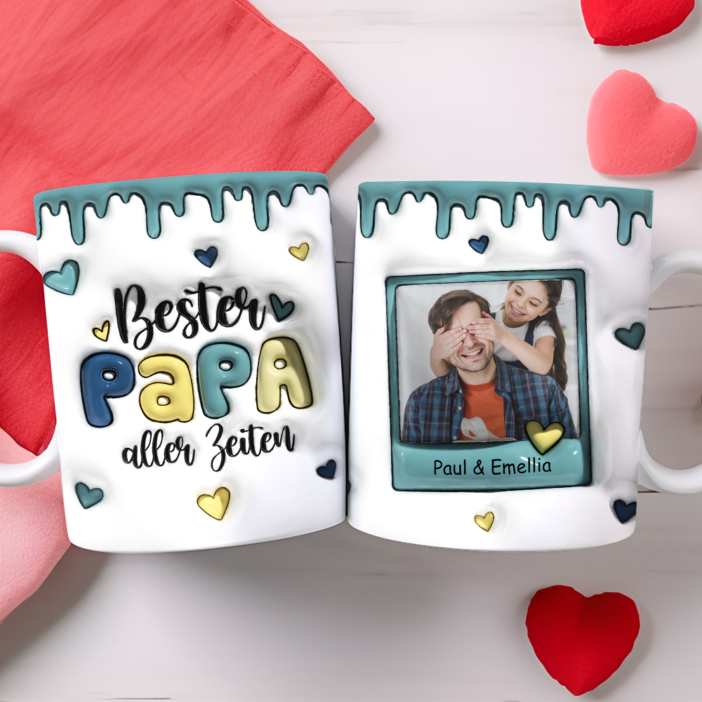 Bester Papa Mama aller Zeiten - Personalisierte individuelle Tasse