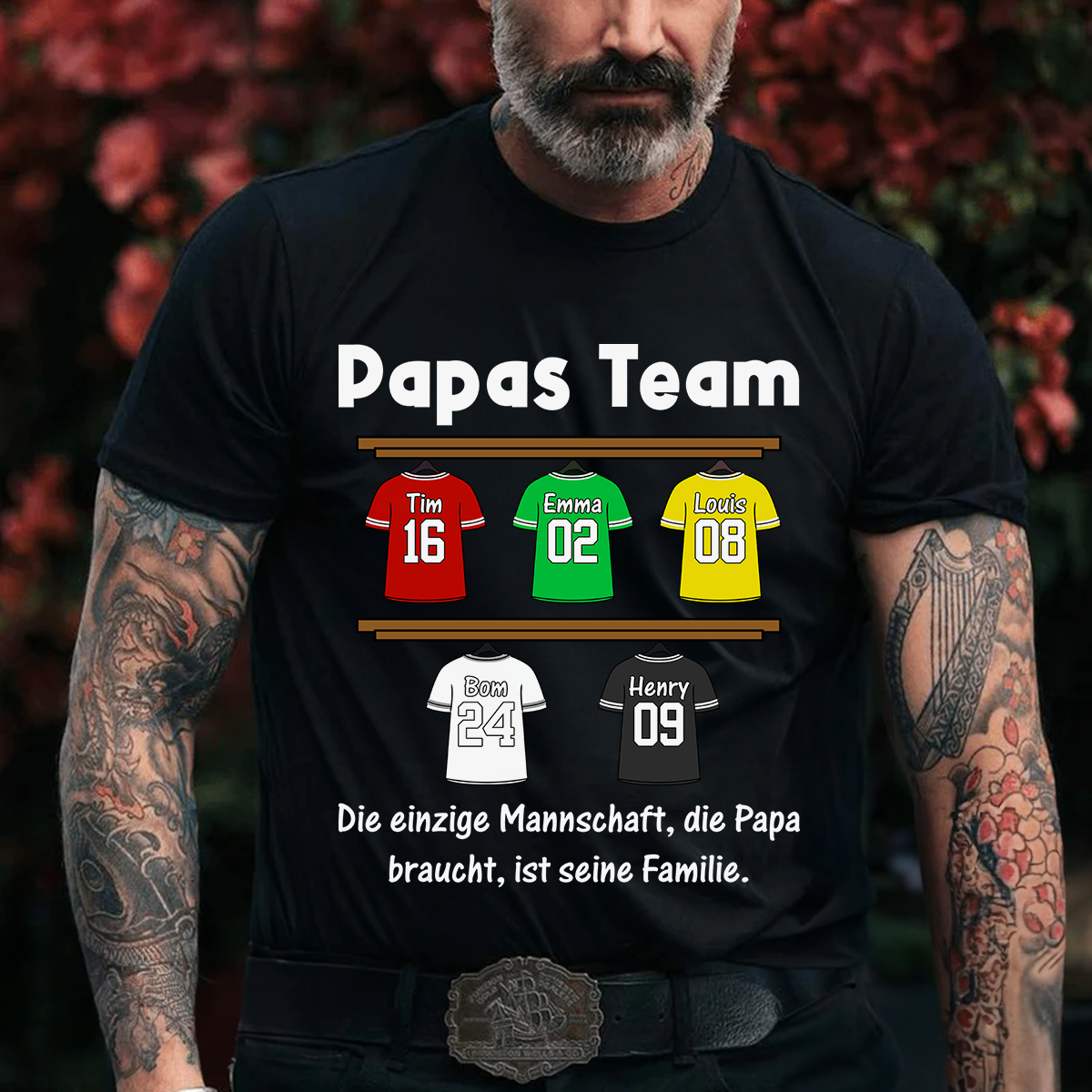 Personalisiertes Papas Team T-Shirt – Papas Fußballteam Shirt – Geschenk für Fußballväter