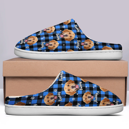 Benutzerdefinierte Foto Hund Katze und Accessoires Hausschuhe - Plüschhausschuhe Weihnachten 2024 - Weihnachtsgeschenk