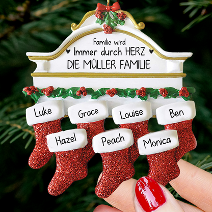Familien-Weihnachtskamin-Ornament - 2024 Weihnachtsornament - Familien-Ornament