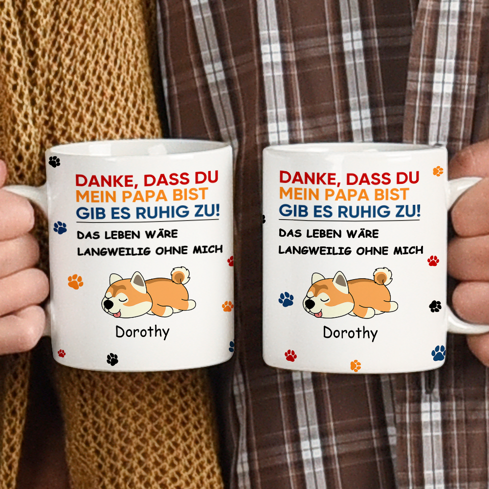 Danke, dass du mein Papa bist - Personalisierte individuelle Tasse