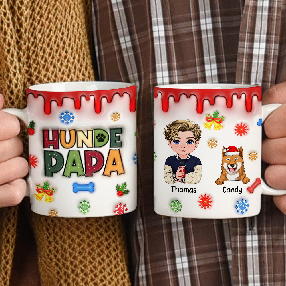 Personalisierte Hundemama/Hundepapa Tasse - Geschenke für Haustierbesitzer - Tierliebhaber - Hundeliebhaber Tasse