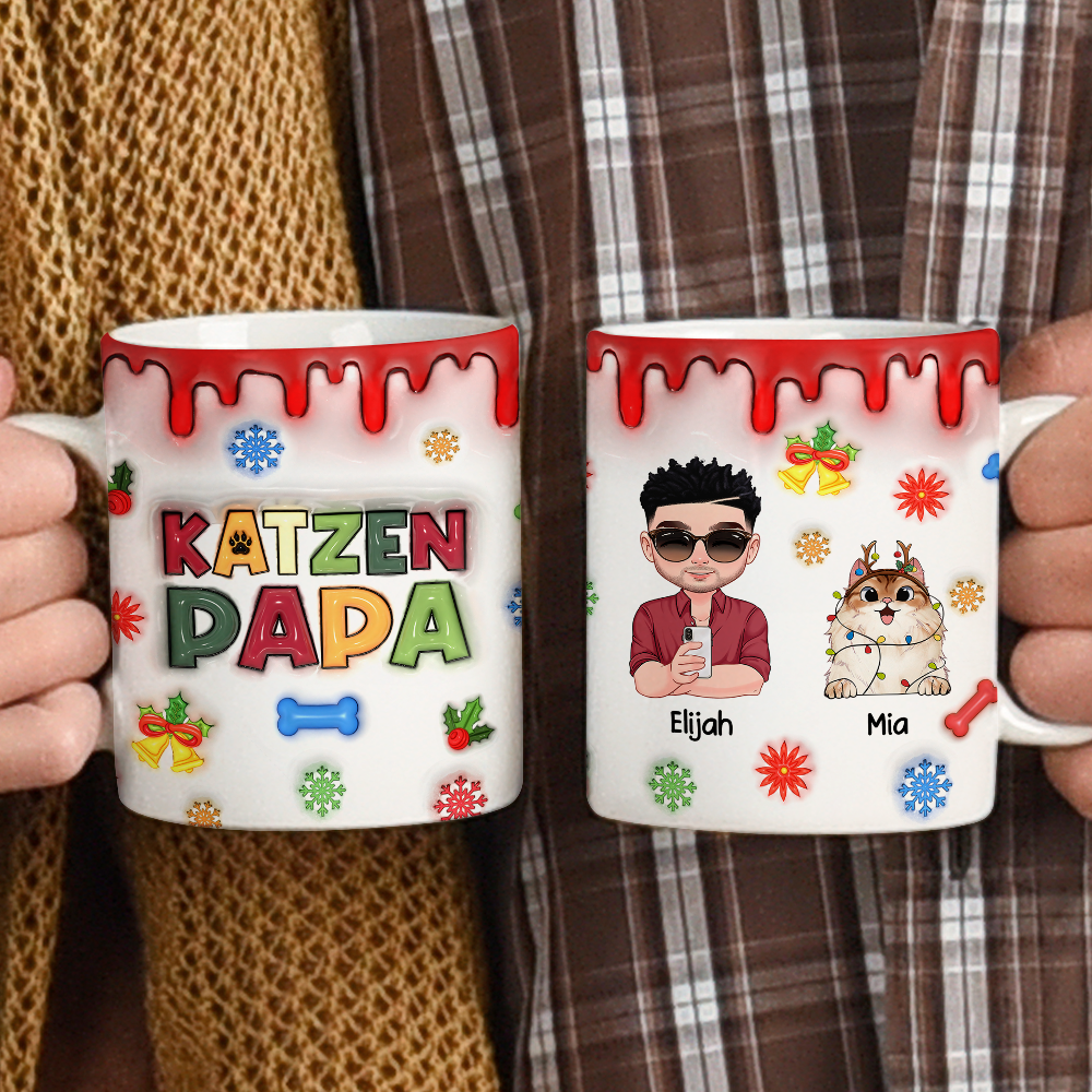 Personalisierte Katzenmama/Katzenpapa Tasse - Geschenke für Tierbesitzer - Tierliebhaber - Katzenliebhaber Tasse