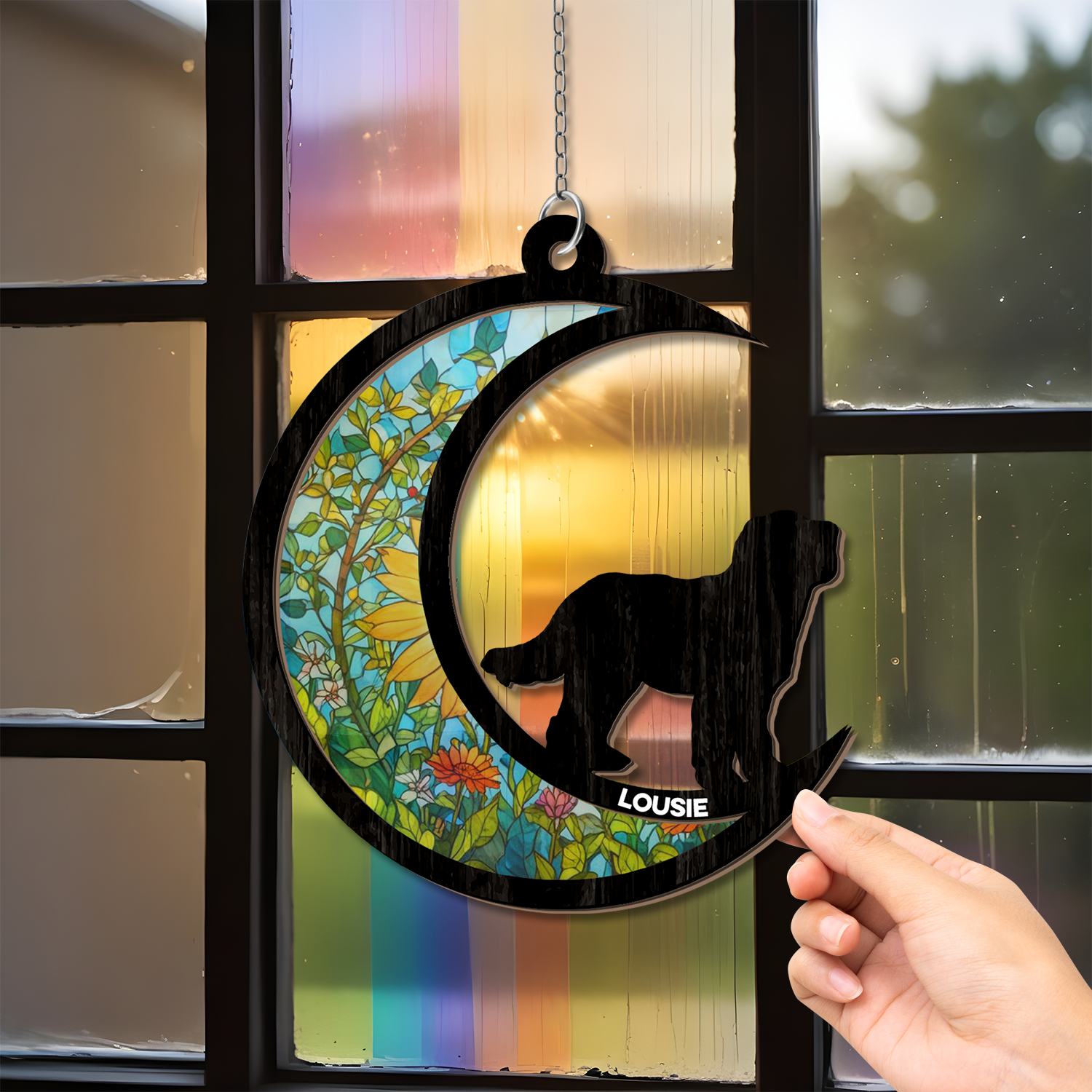 Hund-Form Sonnenfänger - Personalisiertes Fensterhänger Sonnenfänger Ornament