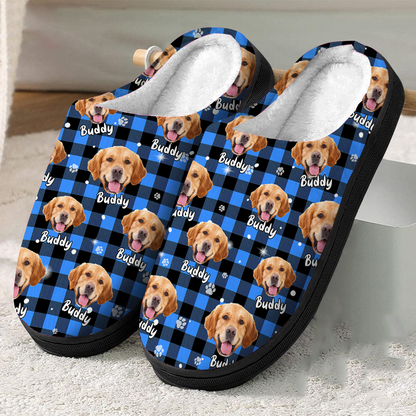 Benutzerdefinierte Foto Hund Katze und Accessoires Hausschuhe - Plüschhausschuhe Weihnachten 2024 - Weihnachtsgeschenk