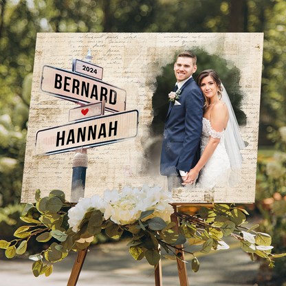 Einzigartige Wandkunst mit eigenem Foto und Namen - Personalisierte Leinwand