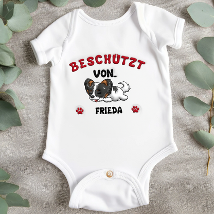 Beschützt von Haustiere Foto - Personalisierte benutzerdefinierte Baby Body