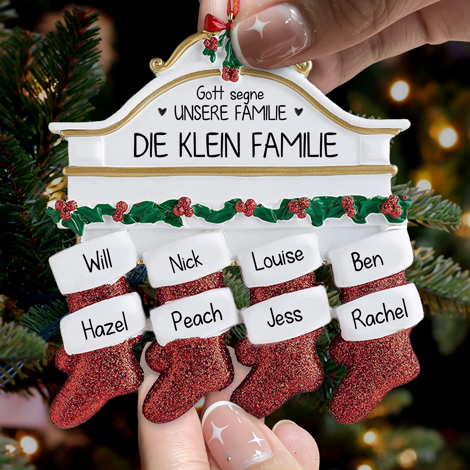 Familien-Weihnachtskamin-Ornament - 2024 Weihnachtsornament - Familien-Ornament