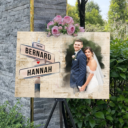 Einzigartige Wandkunst mit eigenem Foto und Namen - Personalisierte Leinwand