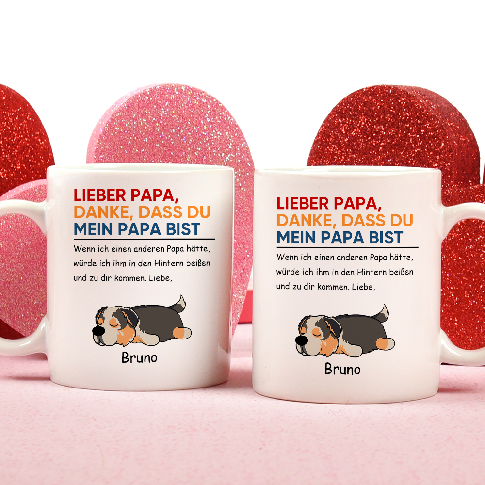Lieber Papa,danke, dass du mein Papa bist - Personalisierte individuelle Tasse