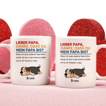 Lieber Papa,danke, dass du mein Papa bist - Personalisierte individuelle Tasse
