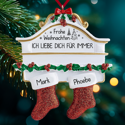Familien-Weihnachtskamin-Ornament - 2024 Weihnachtsornament - Familien-Ornament