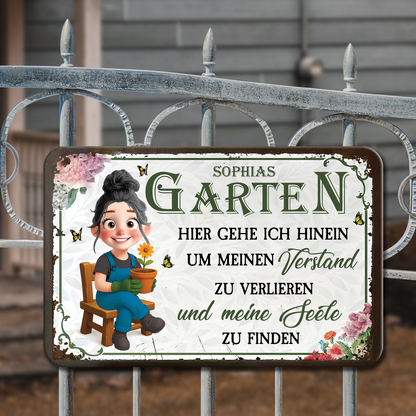 Eine Verrückte Pflanzenlady Lebt Hier! - Plaque En Métal Pour Amoureux Des Animaux